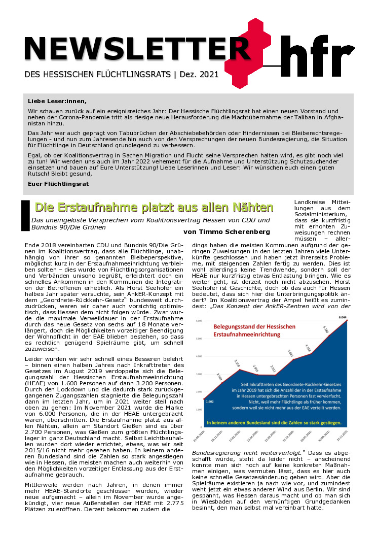 thumbnail of Newsletter des hfr 2021/2
