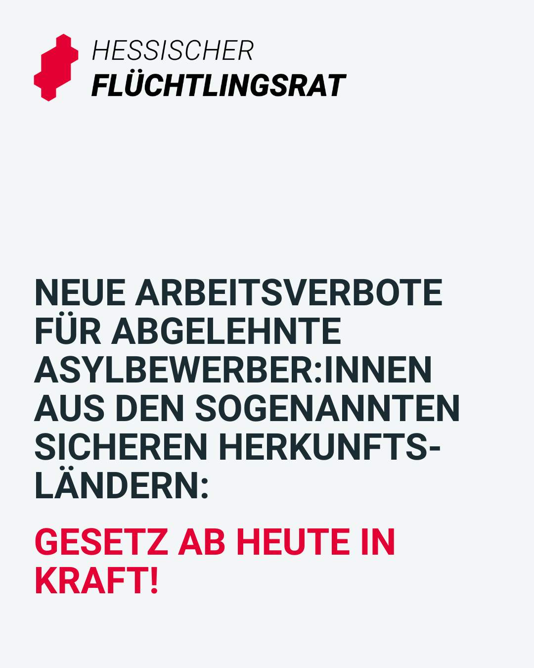 Neue Arbeitsverbote für Personen aus den EU-Weiten sicheren Herkunftsländern